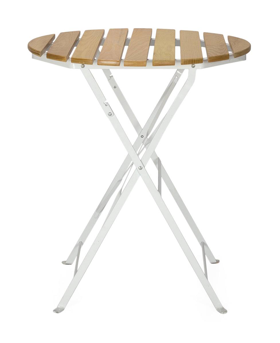 Mesa de jardin e. Bistro plegable madera redonda