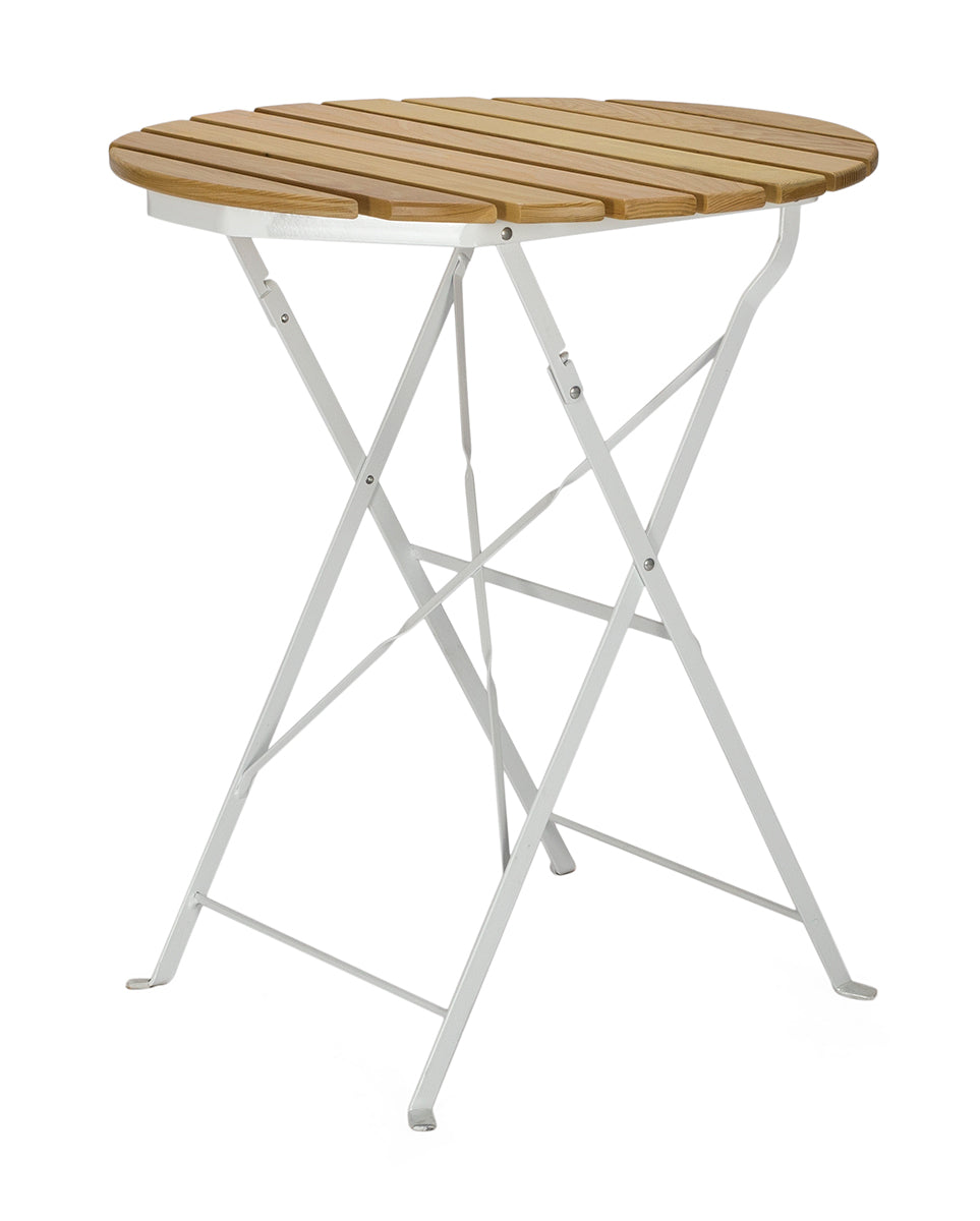 Mesa de jardin e. Bistro plegable madera redonda