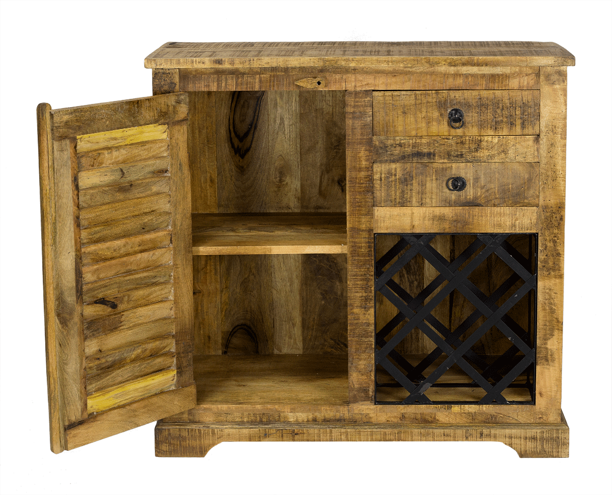 Armario botellero vintage de madera Nalda