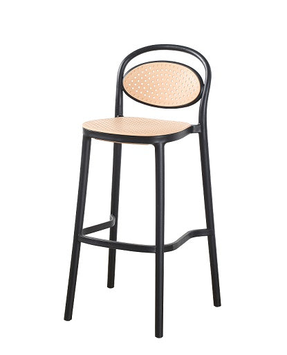 Banco de bar empilhável Siara Black Polypropylene