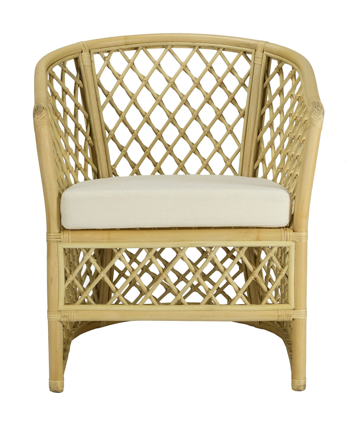 Fauteuil avec accoudoirs en rotin tressé naturel Sabana