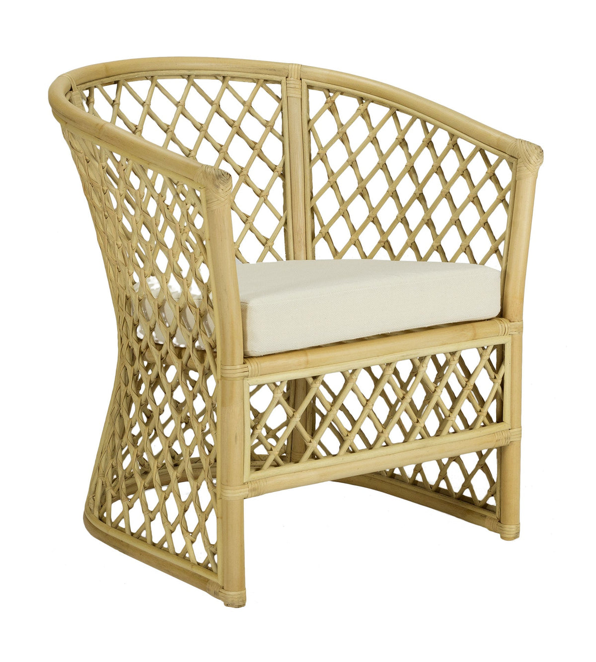 Fauteuil avec accoudoirs en rotin tressé naturel Sabana