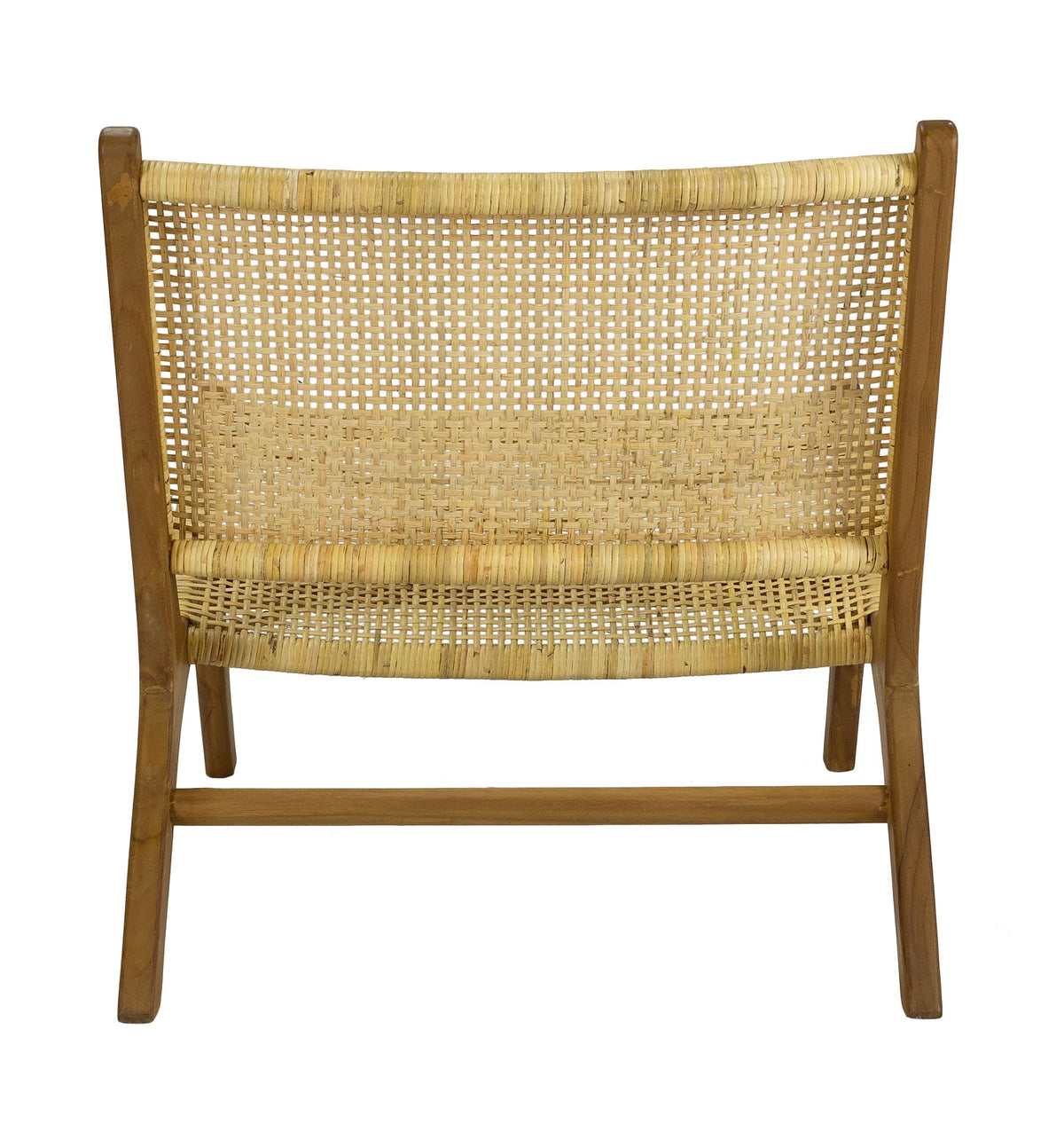 Poltrona relaxante Vaiana em rattan natural e madeira de teca