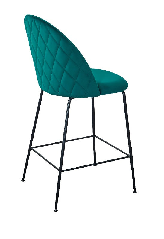 Tabouret de bar Veza en velours noir 65cm