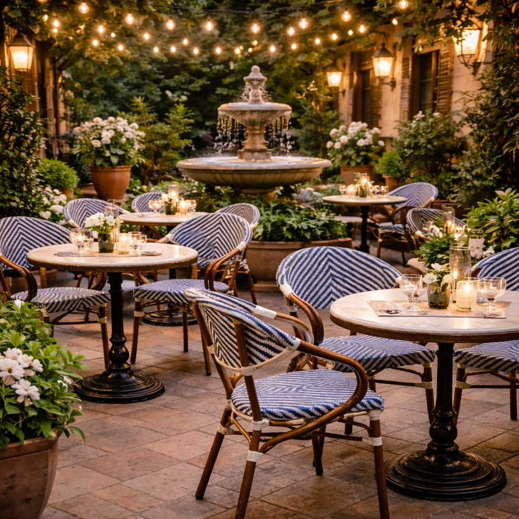 Silla Bistro París Montmartre Azul con Brazos