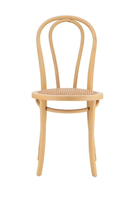 Silla de comedor haya y asiento ratán Thomas round