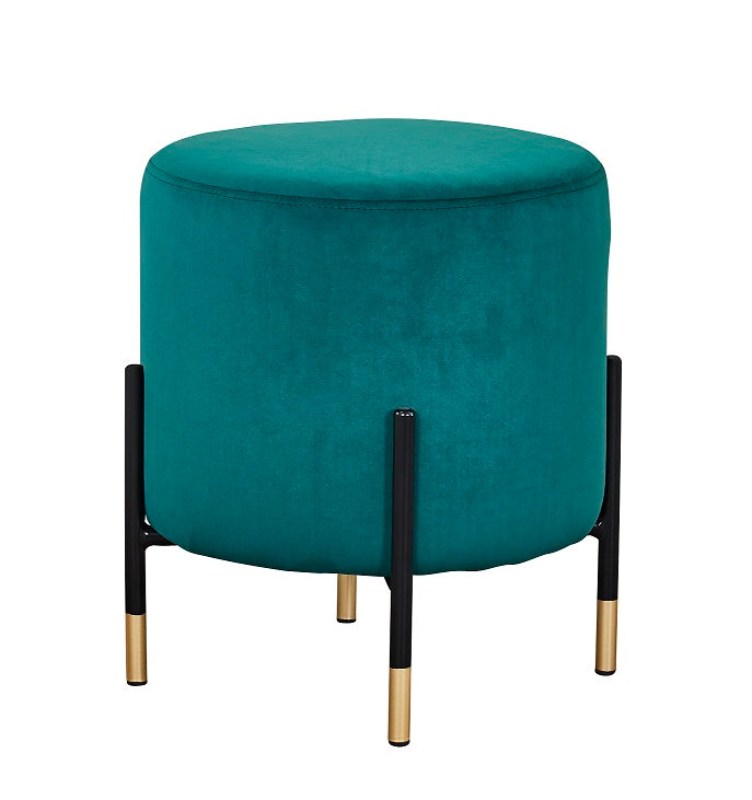 Tabouret bas pouf en velours Enid
