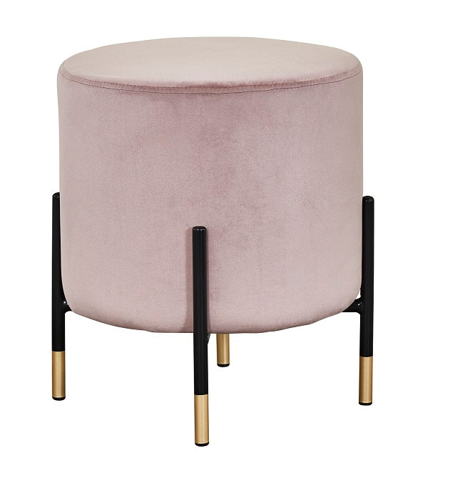 Tabouret bas pouf en velours Enid