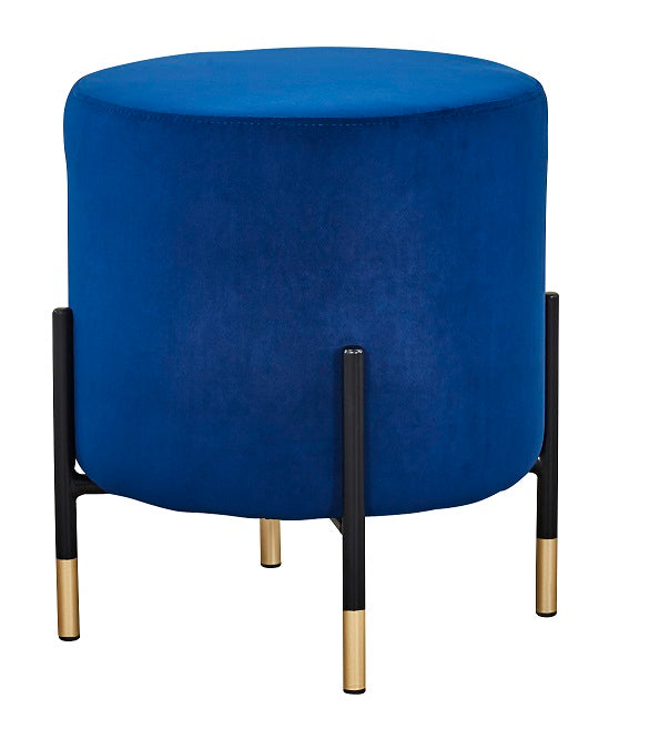 Tabouret bas pouf en velours Enid
