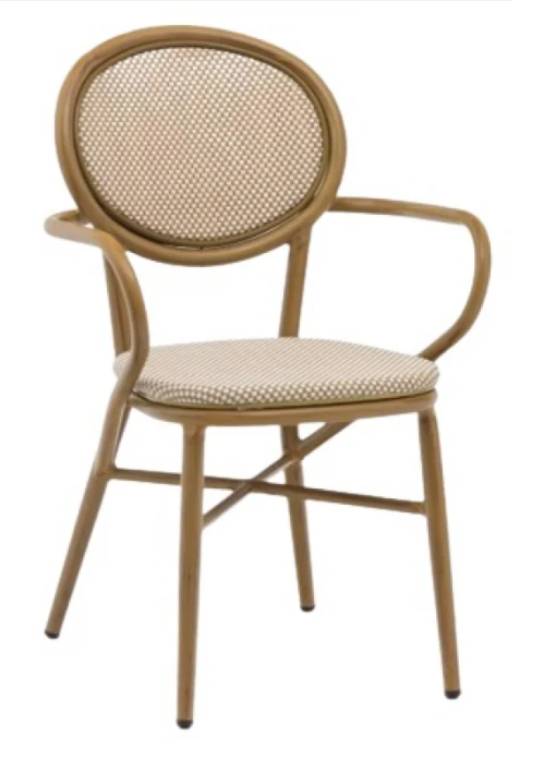 Silla parisina con brazos Rina textiline