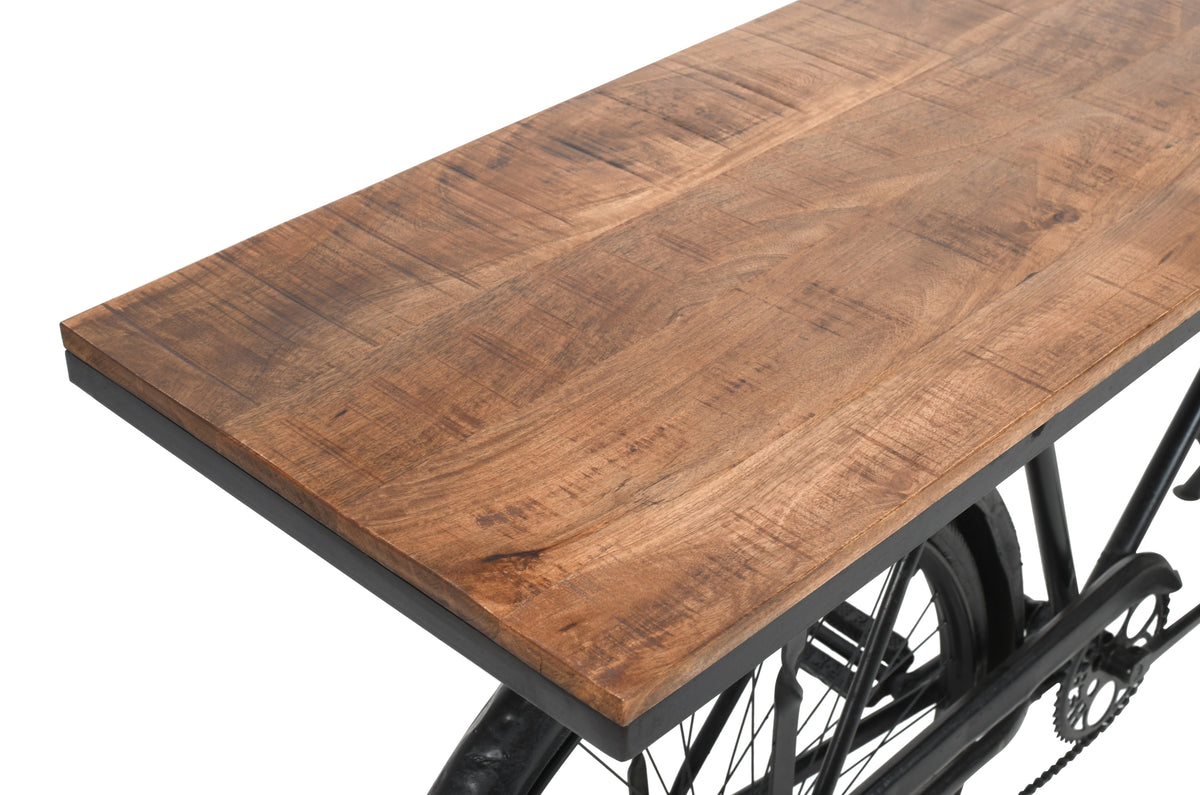 Mesa Bicicleta Vintage Consola Industrial de Madera y Metal