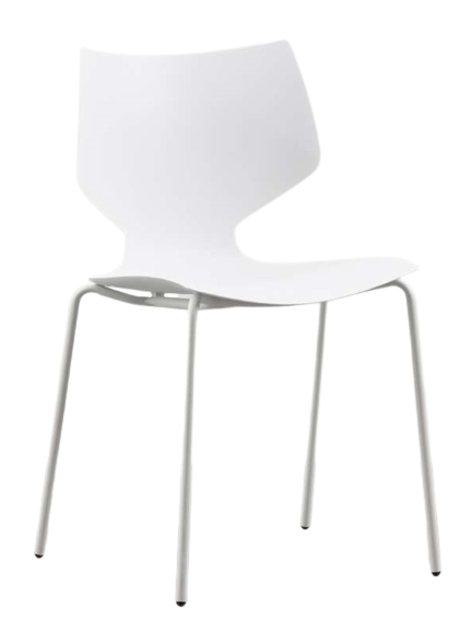 Chaise de salle à manger design en acier et pp Moly