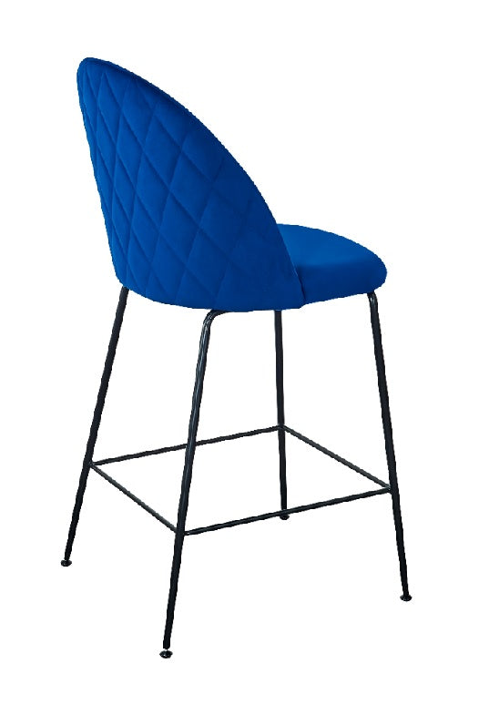 Tabouret de bar Veza en velours noir 65cm