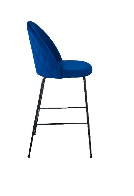 Banco alto de veludo Veza preto 75cm