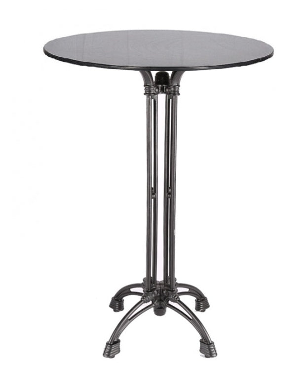 Table haute de bar Shire 4 avec plateau rond en marbre 60cm