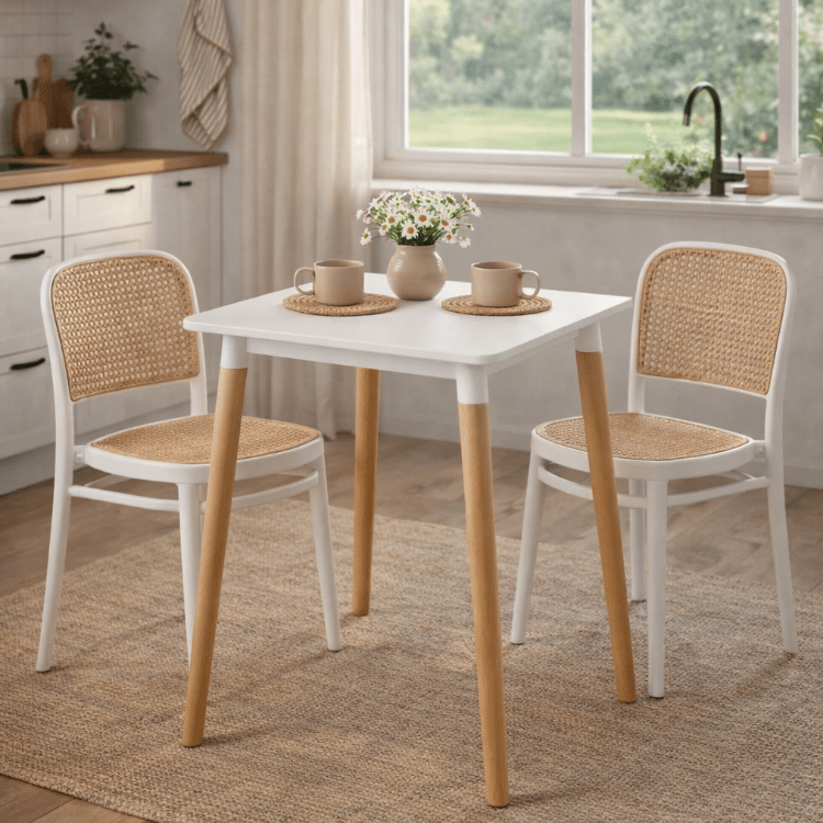 Conjunto mesa cuadrada 70x70 cm con 2 sillas Domus - Vintahome