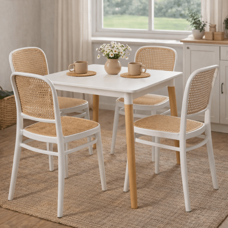 Conjunto mesa cuadrada 80x80 cm con 4 sillas Domus - Vintahome