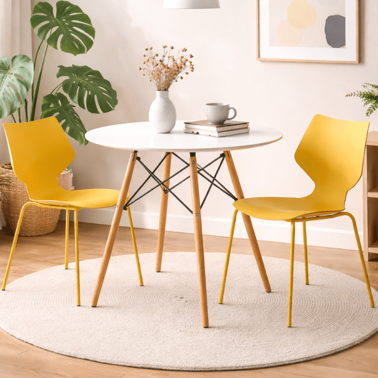 Conjunto mesa redonda 70 cm con 2 sillas Molly - Vintahome