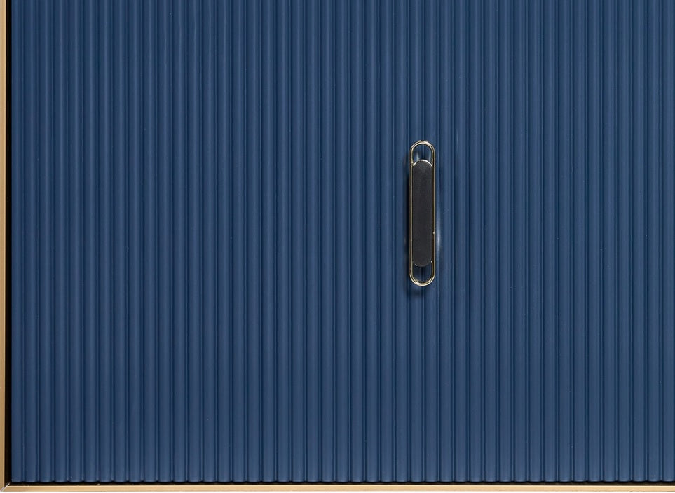 Móvel de casa de banho alpino lacado azul de 4 peças de 100 cm com espelho LED