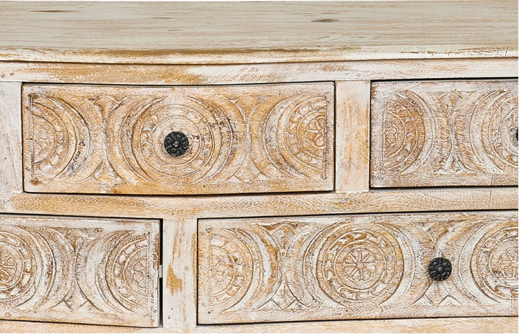 Mesa de console antiga Chloe esculpida