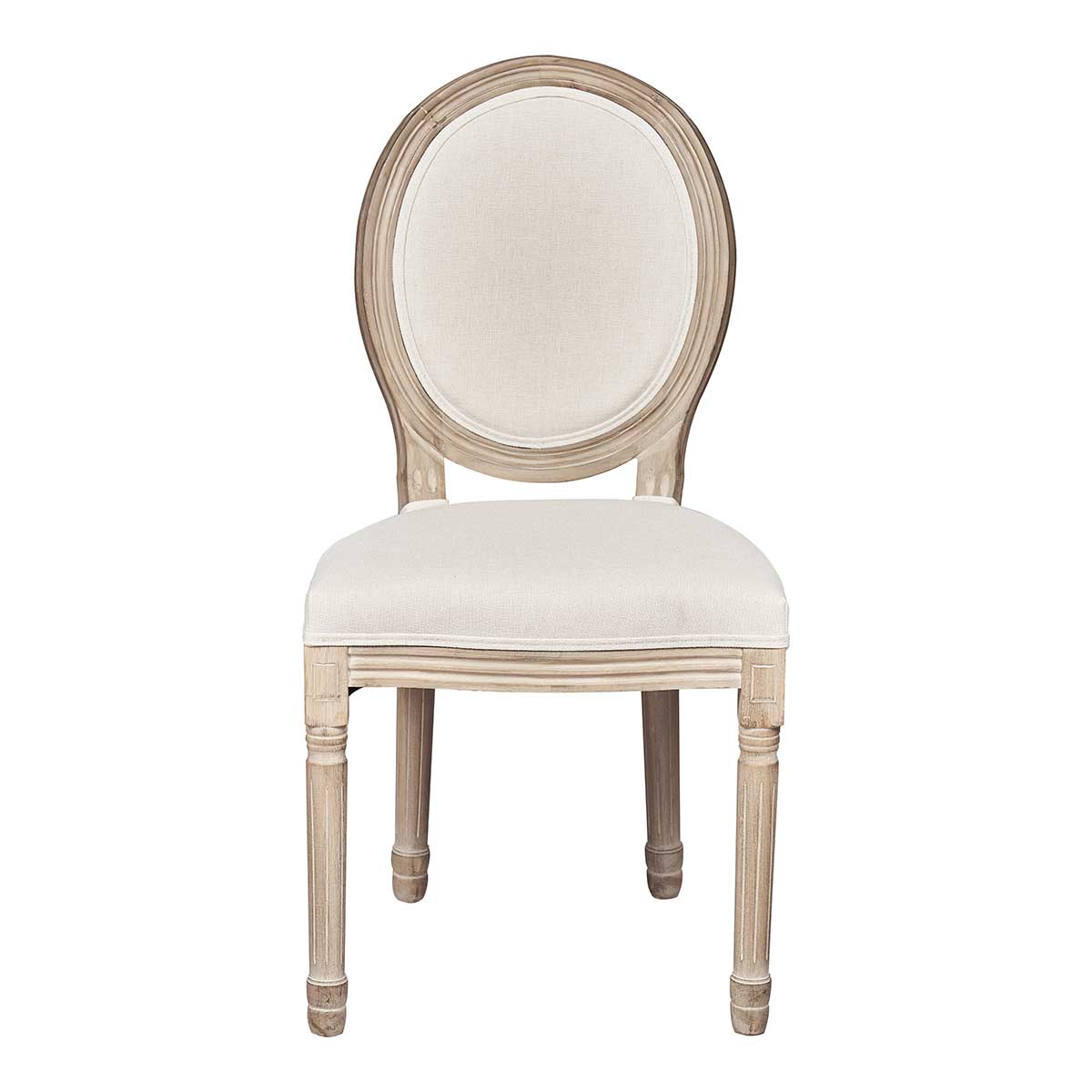Silla de comedor medallón y asiento lino Stugar