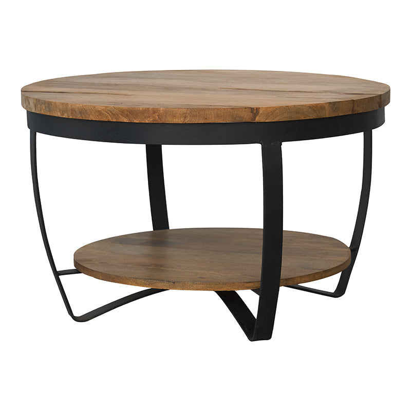 Mesa De Centro Redonda Industrial Madera Cryter