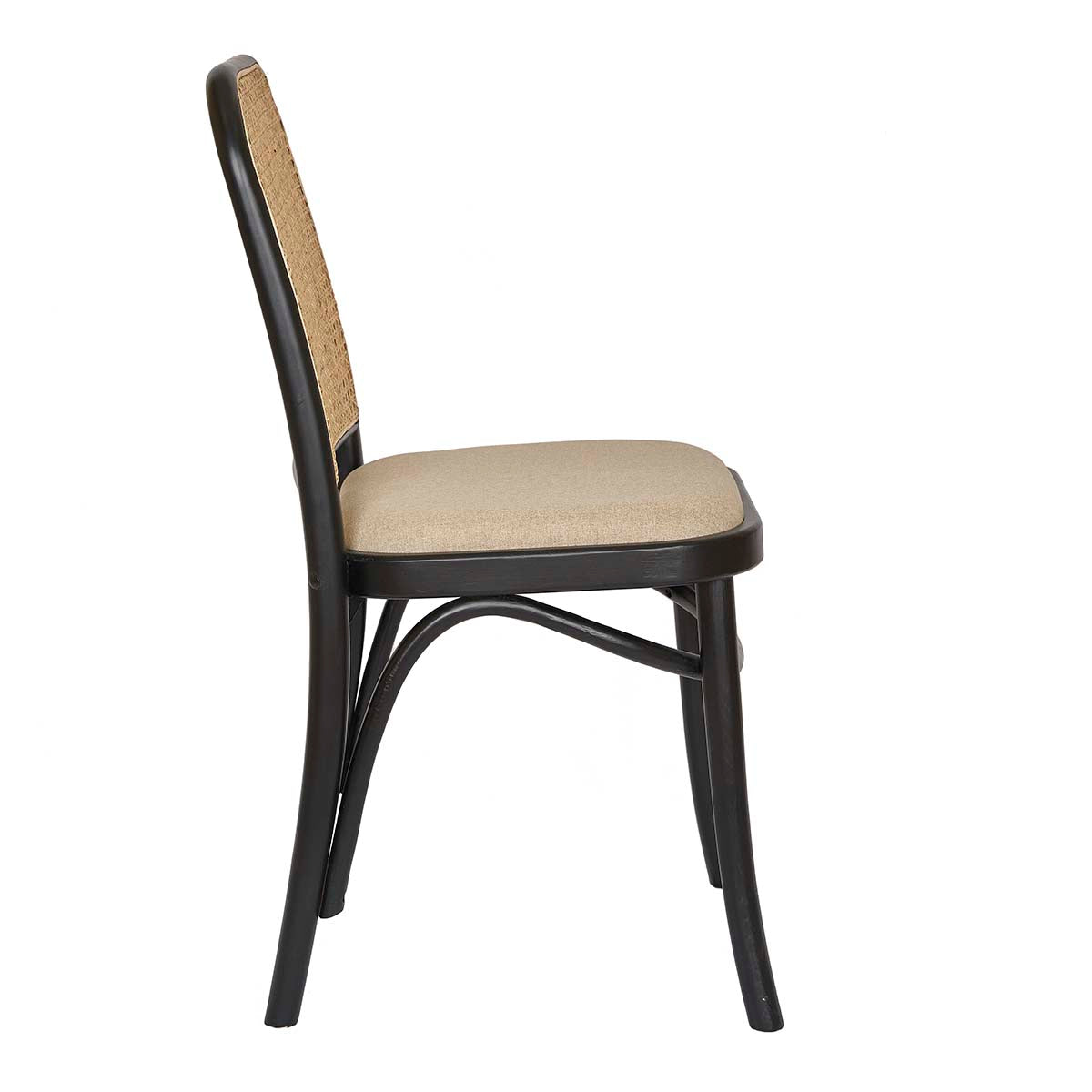 Chaise de salle à manger Lion tapissée en noir