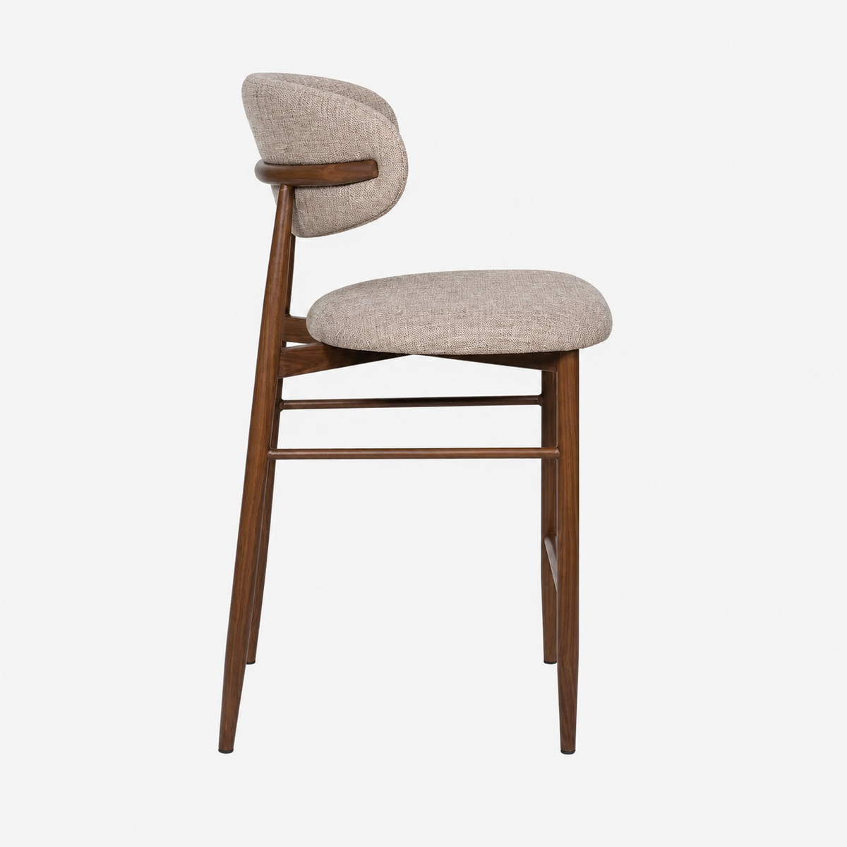 Taburete de bar nórdico acero nogal Olimpo 65cm