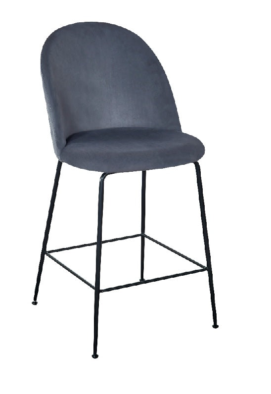 Tabouret de bar Veza en velours noir 65cm