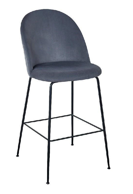 Banco alto de veludo Veza preto 75cm