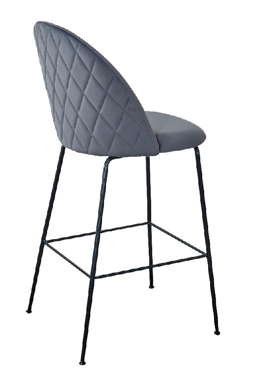 Banco alto de veludo Veza preto 75cm