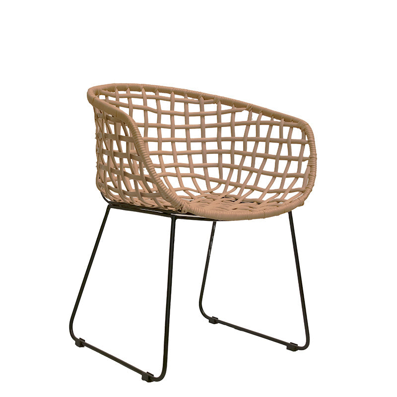 Silla de comedor Wilson de ratán sintético con brazos