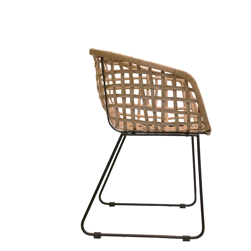 Silla de comedor Wilson de ratán sintético con brazos