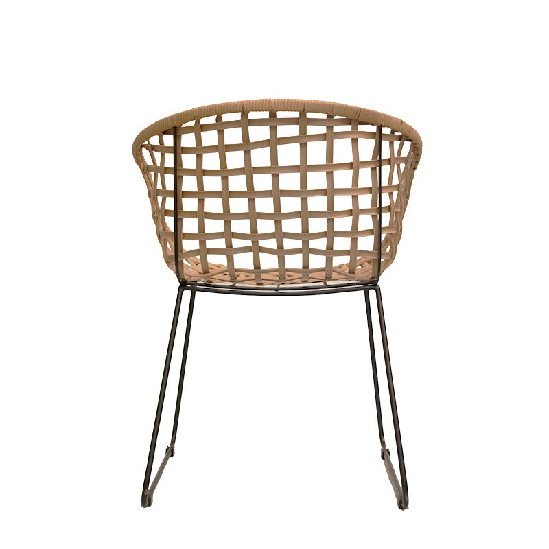 Silla de comedor Wilson de ratán sintético con brazos