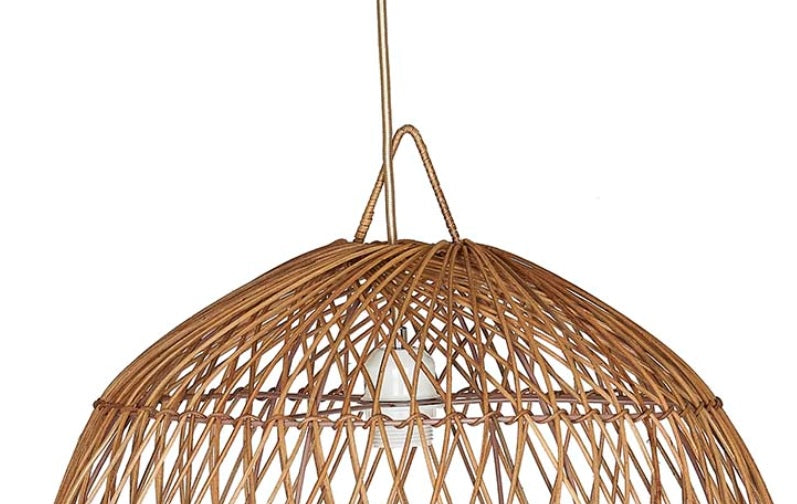 Lámpara de techo de mimbre natural trenzado Colette D50 - Lámpara de techo de mimbre natural trenzado de ratán