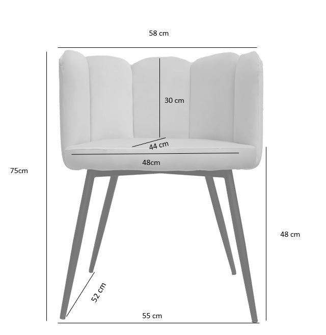 Chaise de salle à manger en velours Soul