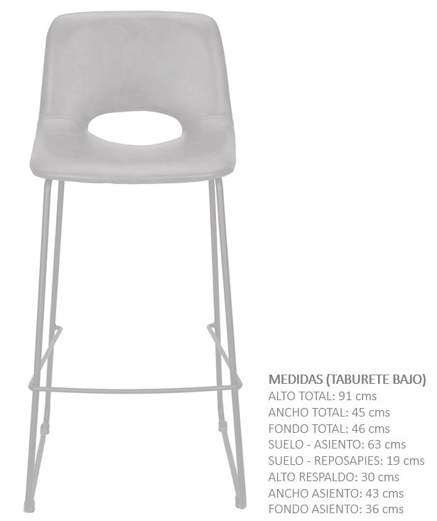 Banco de bar semi-couro Lewis Brown H65cms