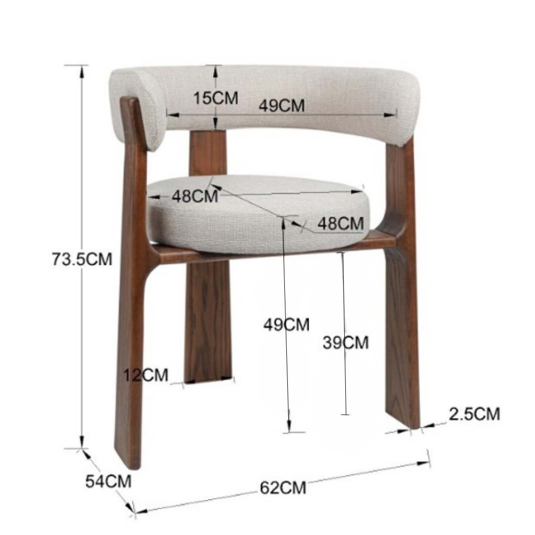 Silla de comedor con apoyabrazos madera fresno Moncayo