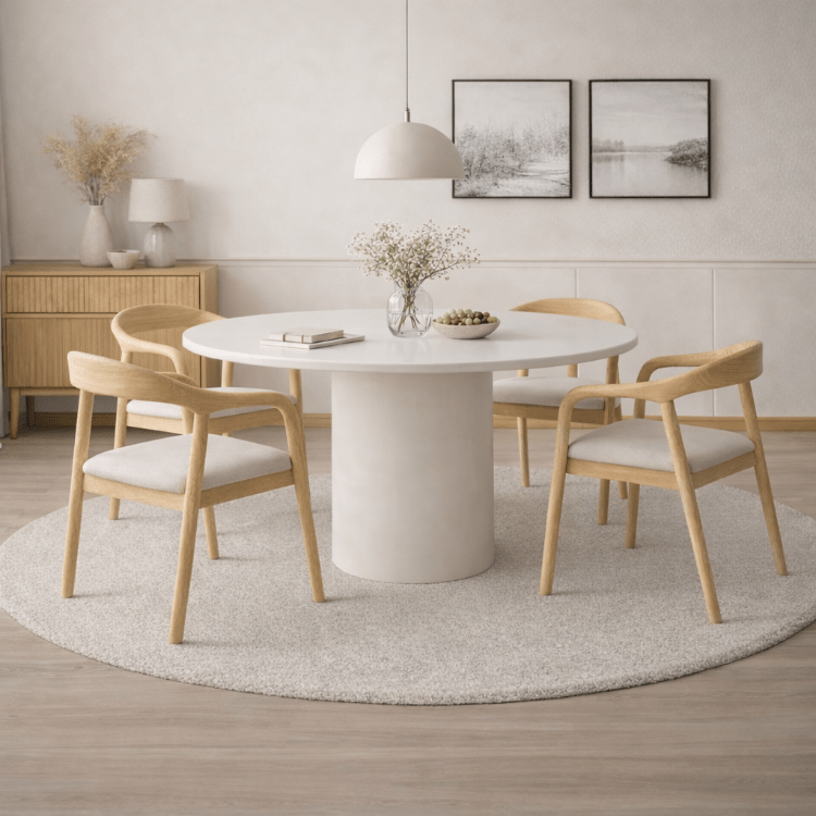 Mesa de comedor redonda Alba Lacquer 140 - Vintahome