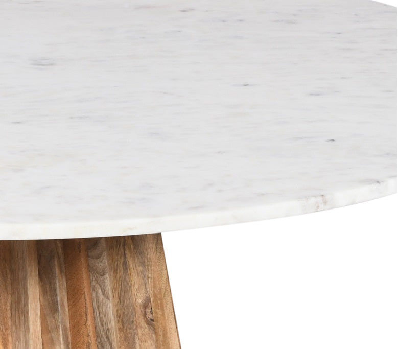 Mesa de jantar madeira de manga e base de mármore Ø120 Atica