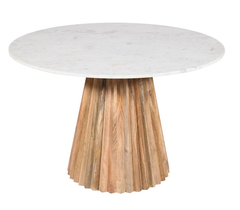 Mesa de comedor base de madera mango y mármol Ø130 Atica