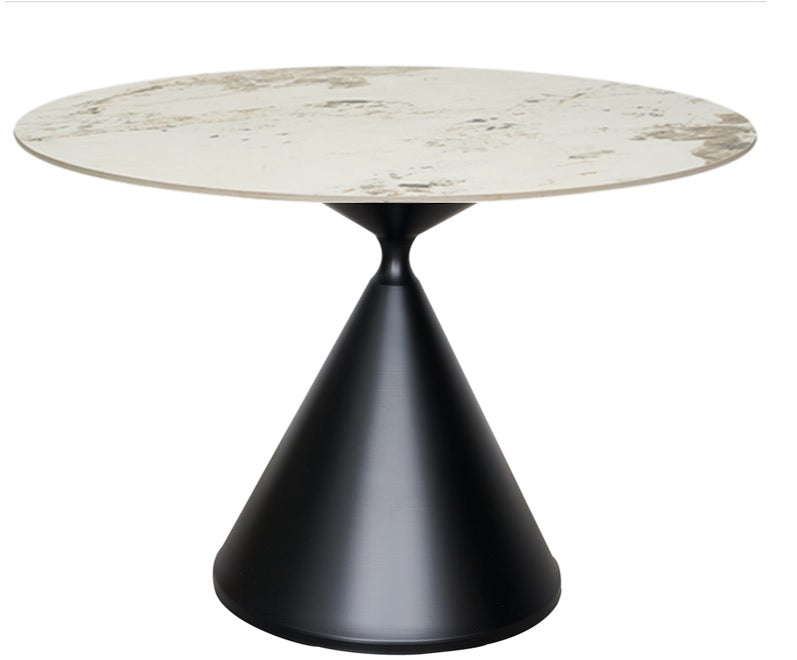 Mesa de jantar redonda Quilama pedra sinterizada Ø100-120