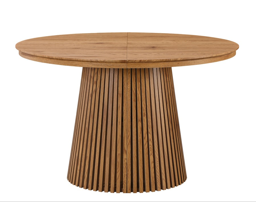 Mesa de jantar redonda extensível 120-160-200cm carvalho Eleganza
