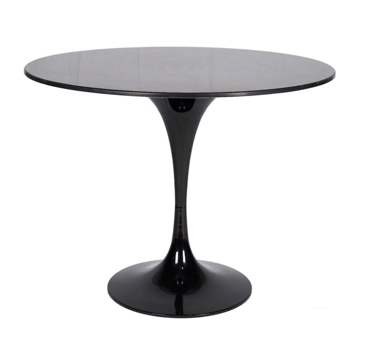 Mesa comedor Tuli negra tapa mármol blanco/negro Ø 80-90-100-110-120