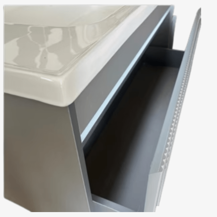 Mueble de baño madera 1 cajón con lavabo y espejo led Lendin 100cm - Vintahome
