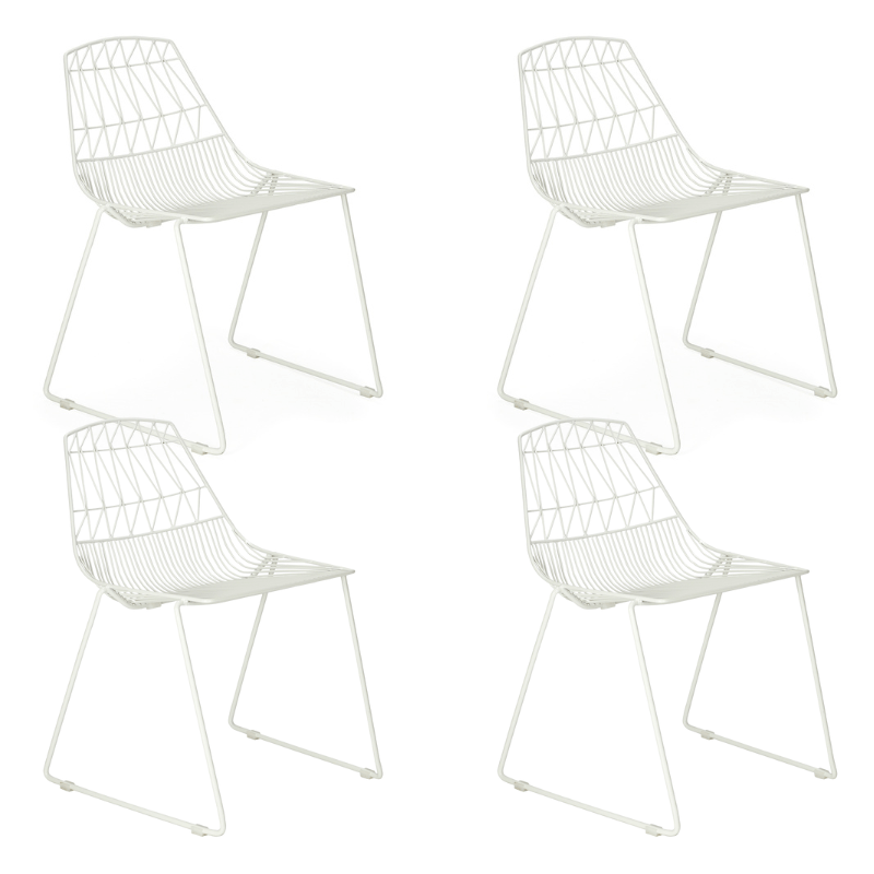 Pack 4 Sillas de Terraza apilable Lyon Blanca - Vintahome