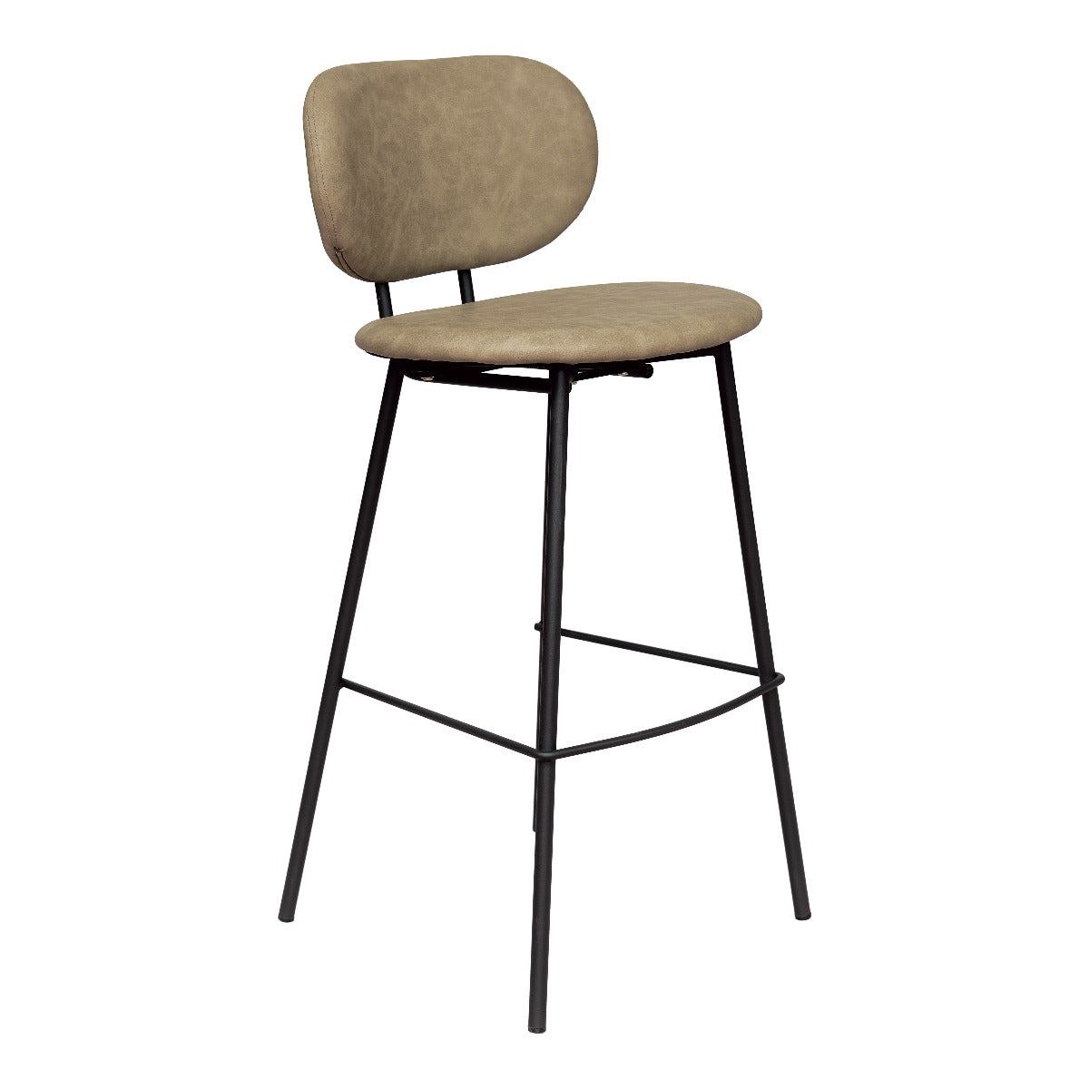 Taburete de bar cuero ecológico beige H75cms Delta