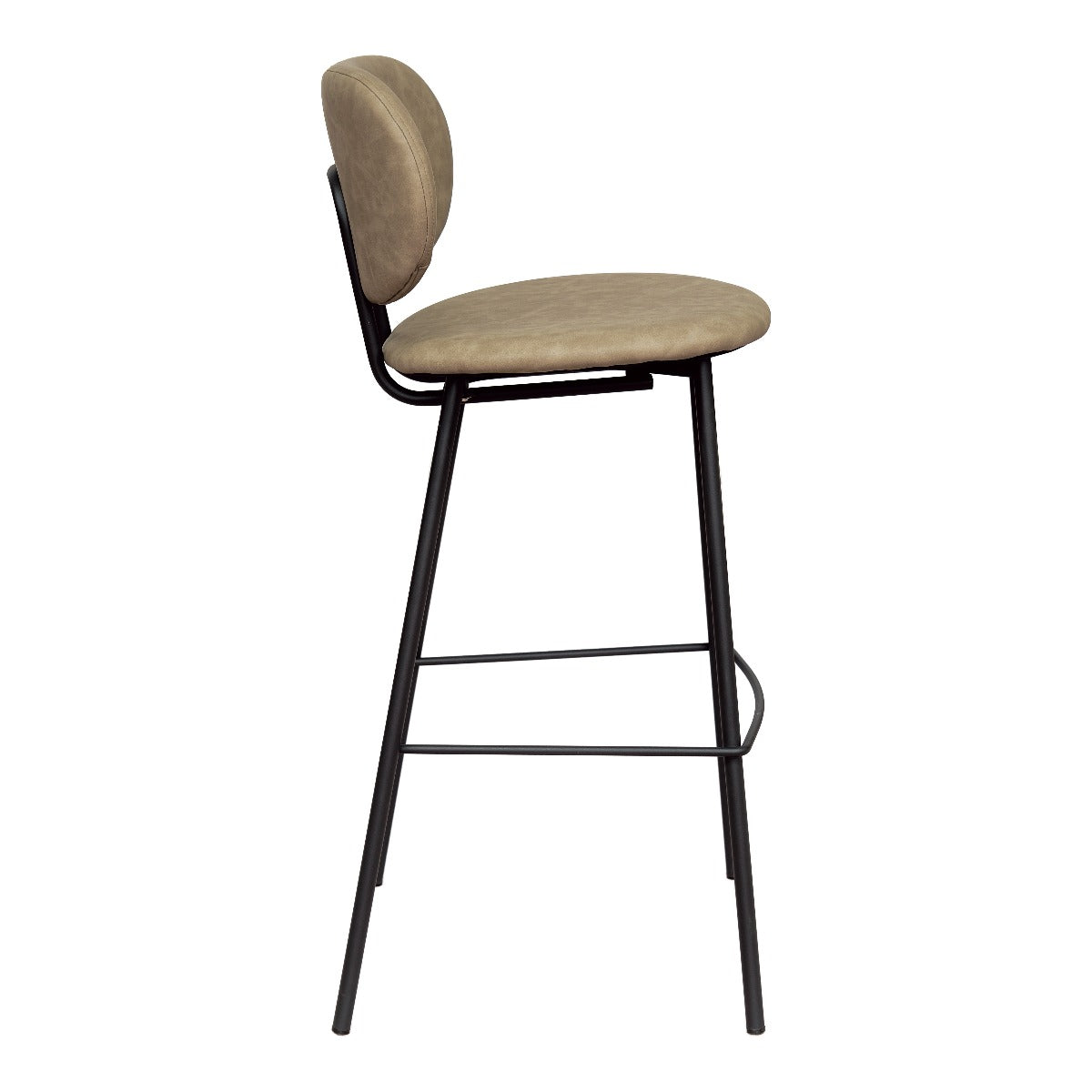 Tabouret de bar en éco cuir beige H75cms Delta