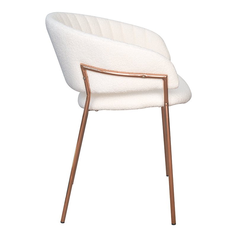 Pack 4 Sillas de comedor acero metalizado bouclé blanco Izma