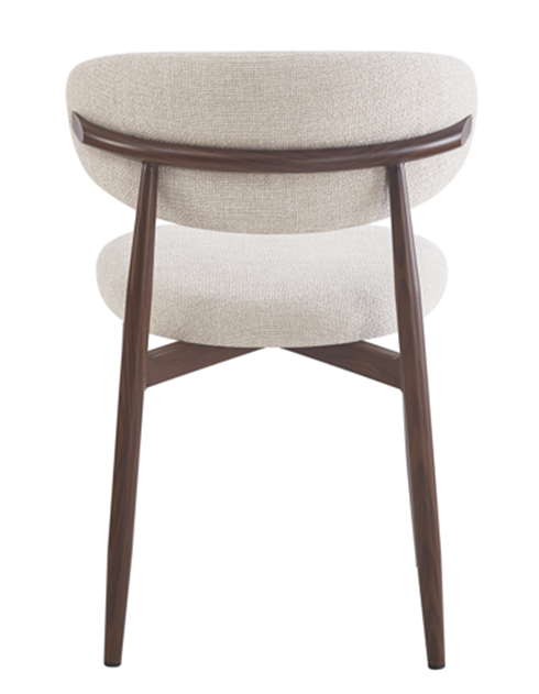 Chaise de salle à manger nordique en acier noyer Olimpo